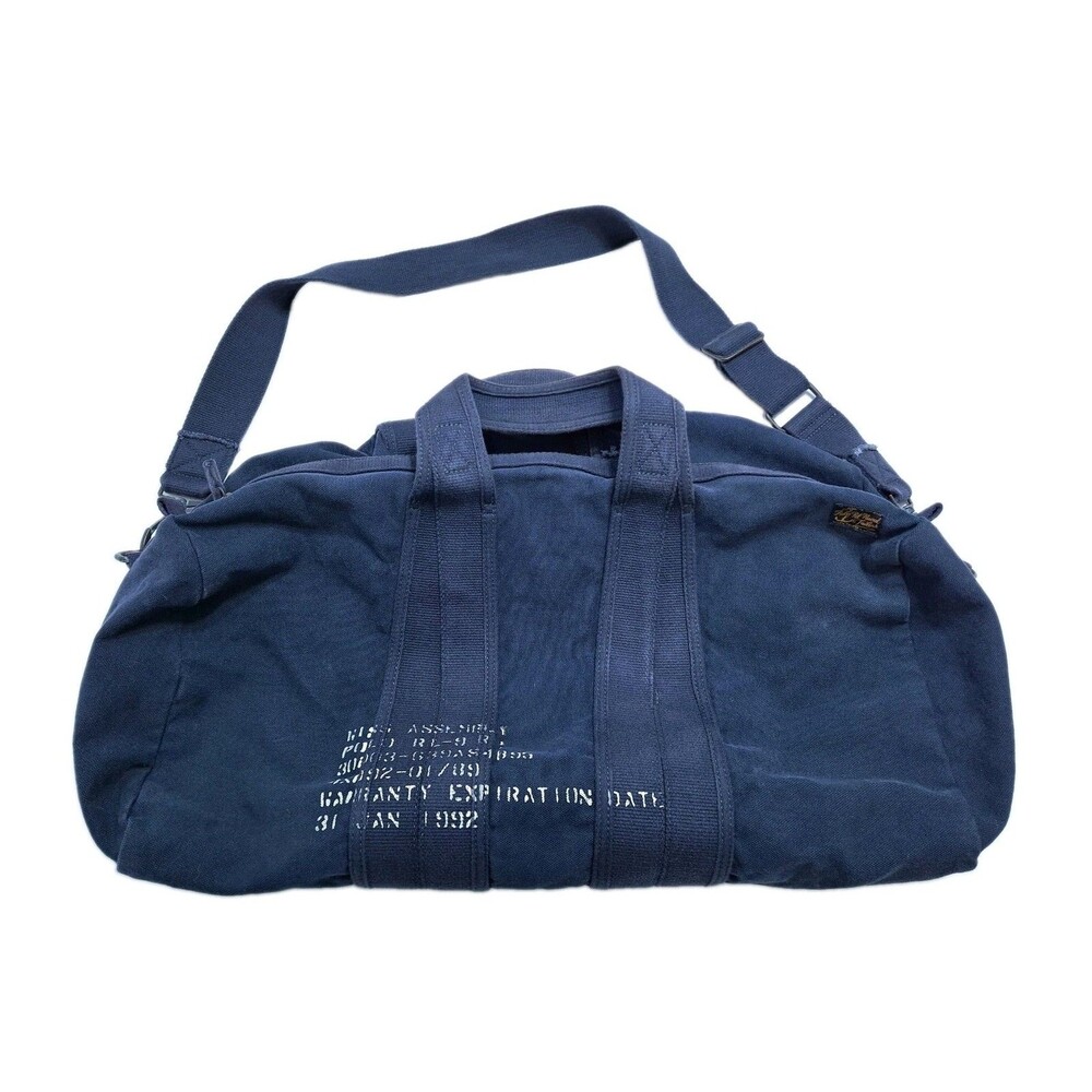 Vintage Polo Ralph Lauren Naval Tailors Navy Blue Canvas Duffle Bag RARE